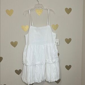 A New Day White Ruched Tiered Sundress